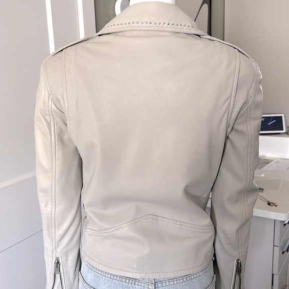 IRO Blondie Studded Leather Jacket Grey - Picture 11 of 16